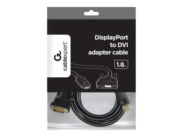 Cablexpert | CC-DPM-DVIM | Display cable | Male | 24+1 pin digital DVI | Male | 20 pin DisplayPort | 1.8 m | Black - Image 8