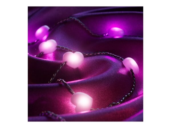 Twinkly Candies 200 Heart-shaped RGB LEDs, Green Wire, USB-C - Image 4