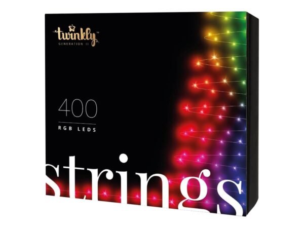 Twinkly|Strings Smart LED Lights 400 RGB (Multicolor), 32m, Black wire|RGB – 16M+ colors