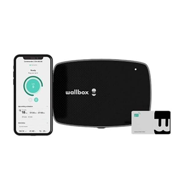 Wallbox | Electric Vehicle charger | Commander 2s | 22 kW | Wi-Fi, Bluetooth, Ethernet, 4G (optional) | Premium feel charging station equiped with 7” Touchscreen for Public and Private charging scenarios. Like all other Wallbox models it has pletny of Smart features to use.  Connect your charger to any smart device via Wi-Fi, Bluetooth, Ethernet or optional 4G dongle and use the myWallbox app to easily control your charger.  Schedule charging sessions that take advantage of off-peak energy rates, monitor your charger status, and more through the myWallbox app.  Commander 2 is certified water and dust resistant with IP54 and IK08 protection ratings, allowing for safe installation indoors or outdoors | 5 m | Black - Image 4