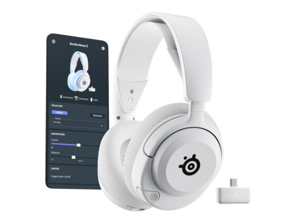 SteelSeries Gaming Headset | Arctis Nova 5P | Bluetooth | Over-ear | Microphone | Noise canceling | Wireless | White