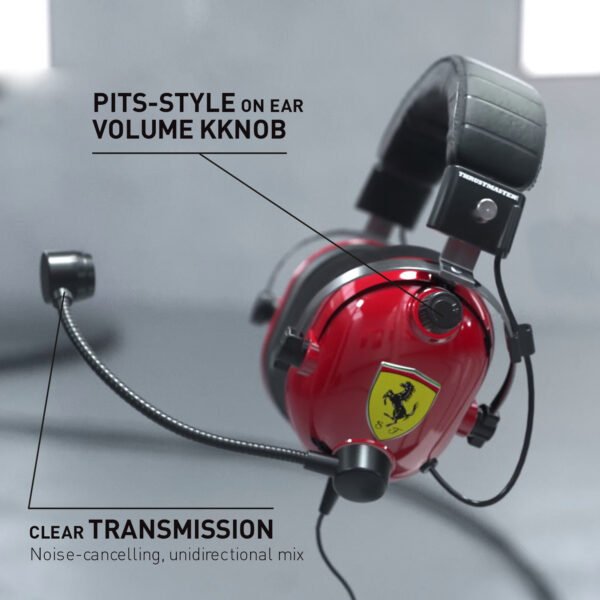 Thrustmaster | Gaming Headset | DTS T Racing Scuderia Ferrari Edition | Wired | Over-Ear | Red/Black - Image 7